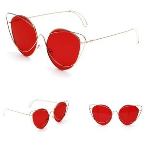 Retro Cat Eye red Sunglasses